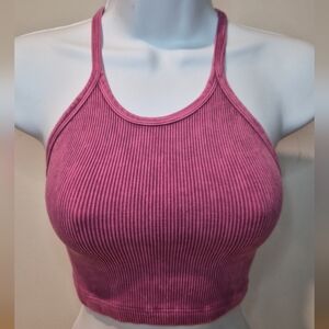 FP Pink Ribbed Crop Top